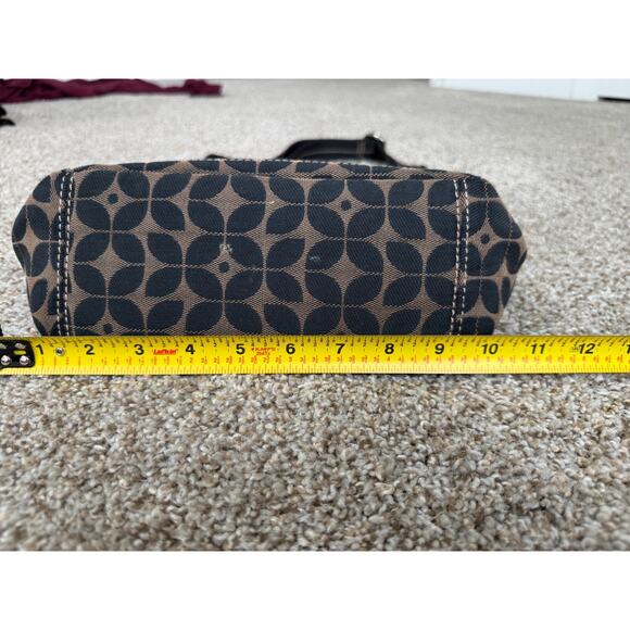 Fossil Marlow Crossbody shoulder bag messenger bag Canvas Leather Black Tan - Picture 3 of 14